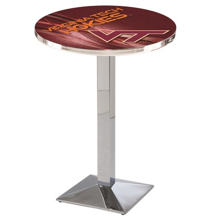 Holland Bar Stool Co 36" Chrome Virginia Tech Pub Table, 28" dia. Top L217C3628VATech-D2